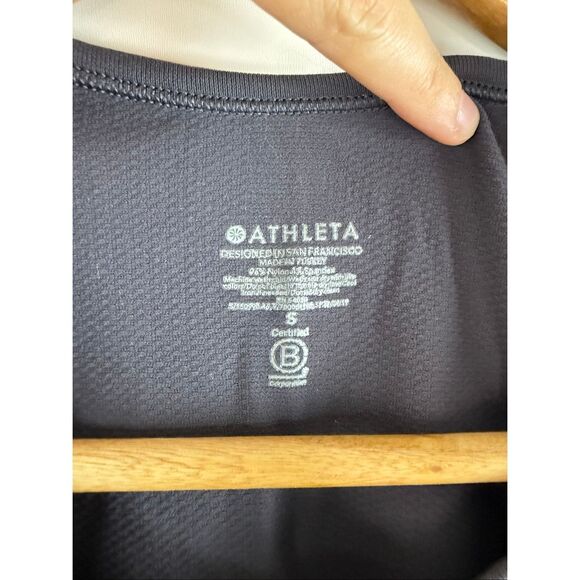 Athleta Momentum Tee Seamless Purple Gray Top Activewear Workout Size S - Picture 2 of 8